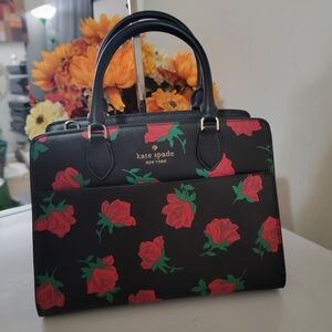 NWT Kate Spade Madison rose toss printed satchel